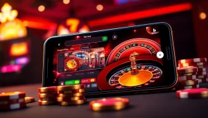 Experience thrilling betting moments with ink vao 12bet as you play on a smartphone, showcasing casino elements.