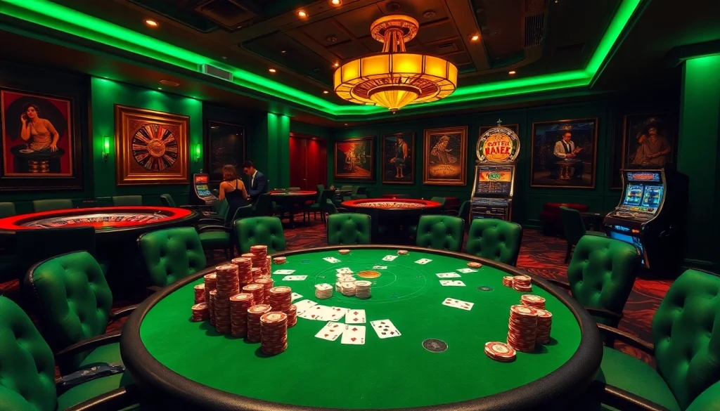 The hidden wiki reveals exciting gambling strategies in a vibrant casino scene featuring poker tables and roulette wheels.