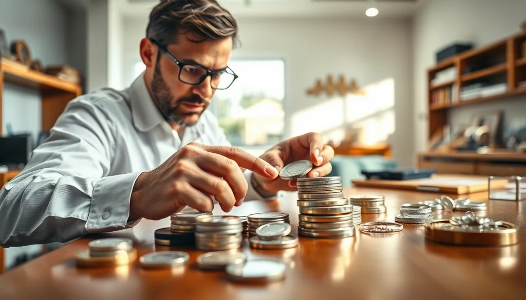 Valutazione e acquisto di compro argento da un esperto in un laboratorio professionale.