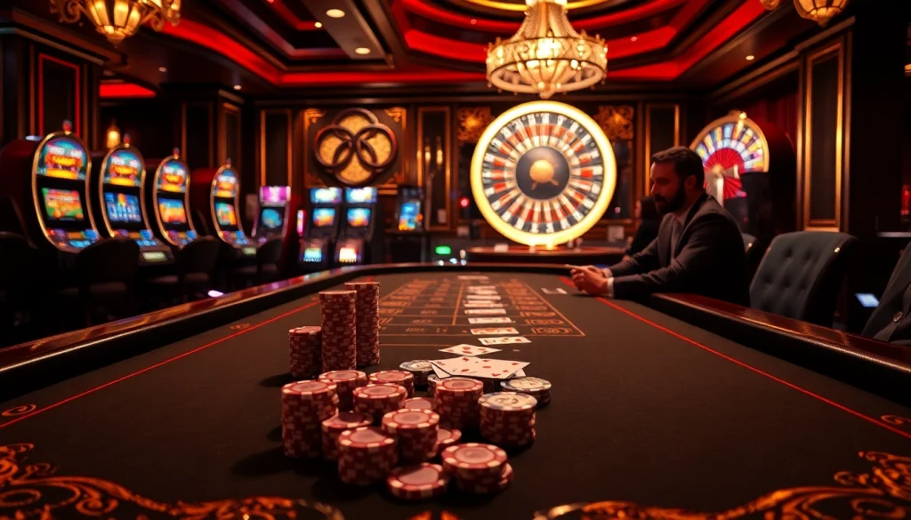 Experience the thrill of betting with luxury elements at https://mk8th.net/, featuring a glamorous baccarat table.