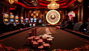 Experience the thrill of betting with luxury elements at https://mk8th.net/, featuring a glamorous baccarat table.
