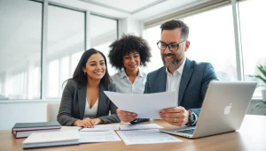 Experienced immigration lawyer in Brisbane assisting a couple with visa applications.