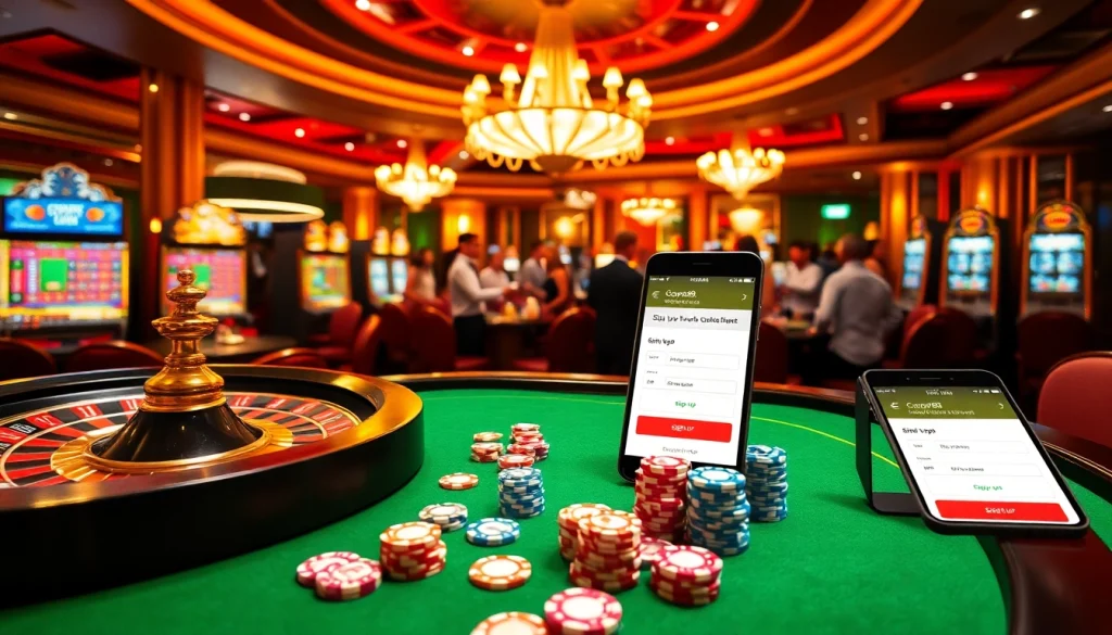 Gopay88 Daftar showcases players enjoying high-stakes games at a luxurious casino setting.