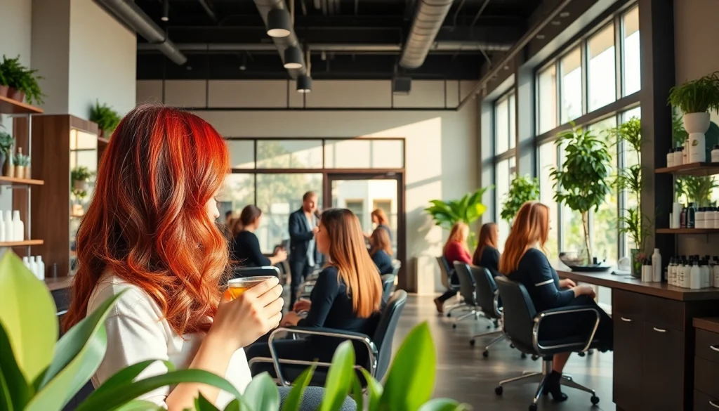 Aveda salon San Diego showcasing vibrant hair treatments and a serene, modern interior.