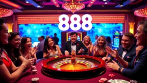 Players enjoying the excitement of u 888 casino at a vibrant gaming table.