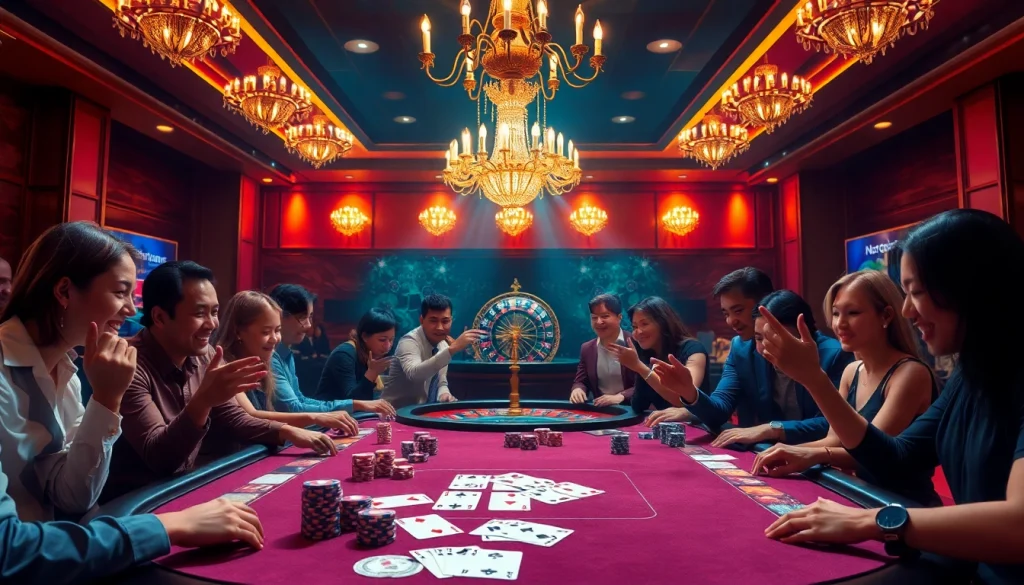 Experience the excitement of downloading tải daga in a vibrant casino scene.