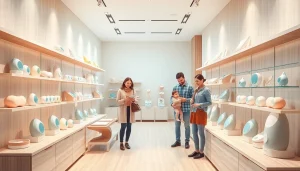 MMOO's innovative baby product showcase with modern gadgets in a warm and inviting setting.