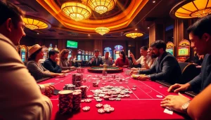 WW88 players enjoying an exciting casino game night with cards and chips.