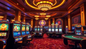 Experience the thrill of winning on olympus 1000 slot machines amid a luxurious casino setting.