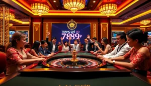 Exciting gameplay at Trang chủ 789P casino table with players engaged.