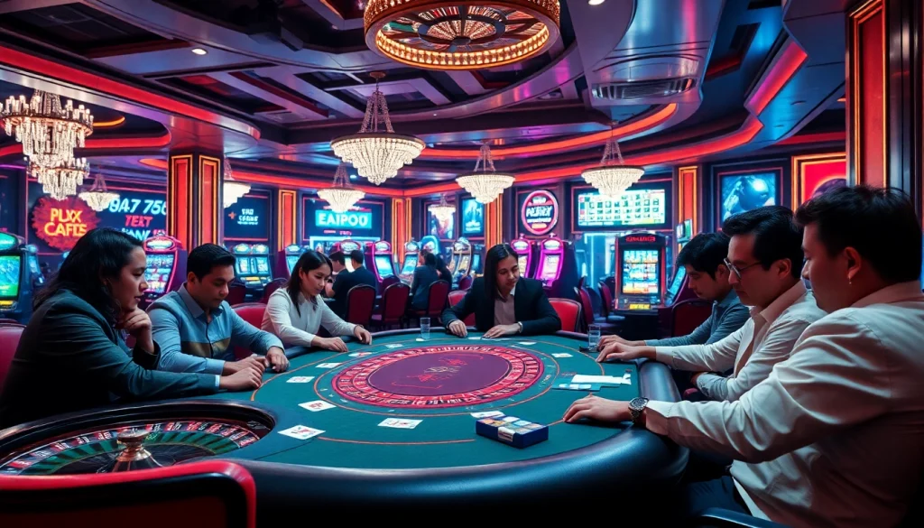 Experience the thrill of bk8 login at a vibrant casino table filled with players and exciting games.