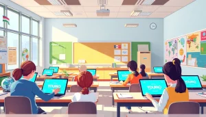 Youdao language learning tools in a modern classroom setting