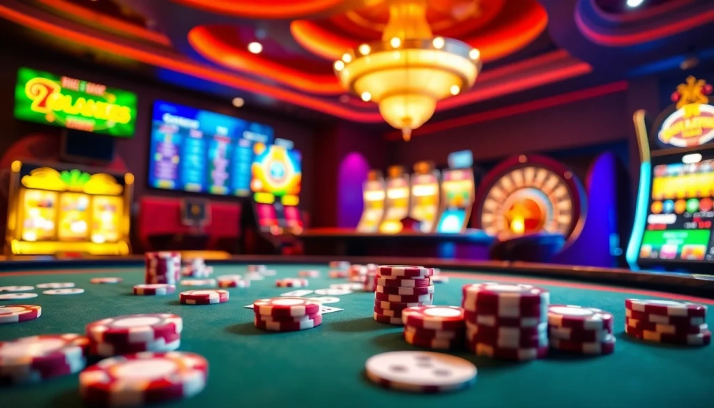 Engaging casino scene showcasing high-stakes poker games at https://ww88.cards/ with vibrant colors and action.