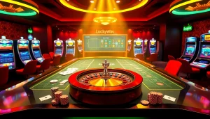 Engage in the thrilling Luckywin casino experience with vibrant chips and dynamic betting options.